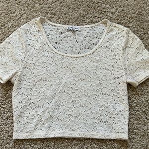 Express Cream lace crop top